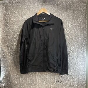 Oakley Windbreaker Rain Jacket Women's S Full Zip Lightweight Black Outdoor